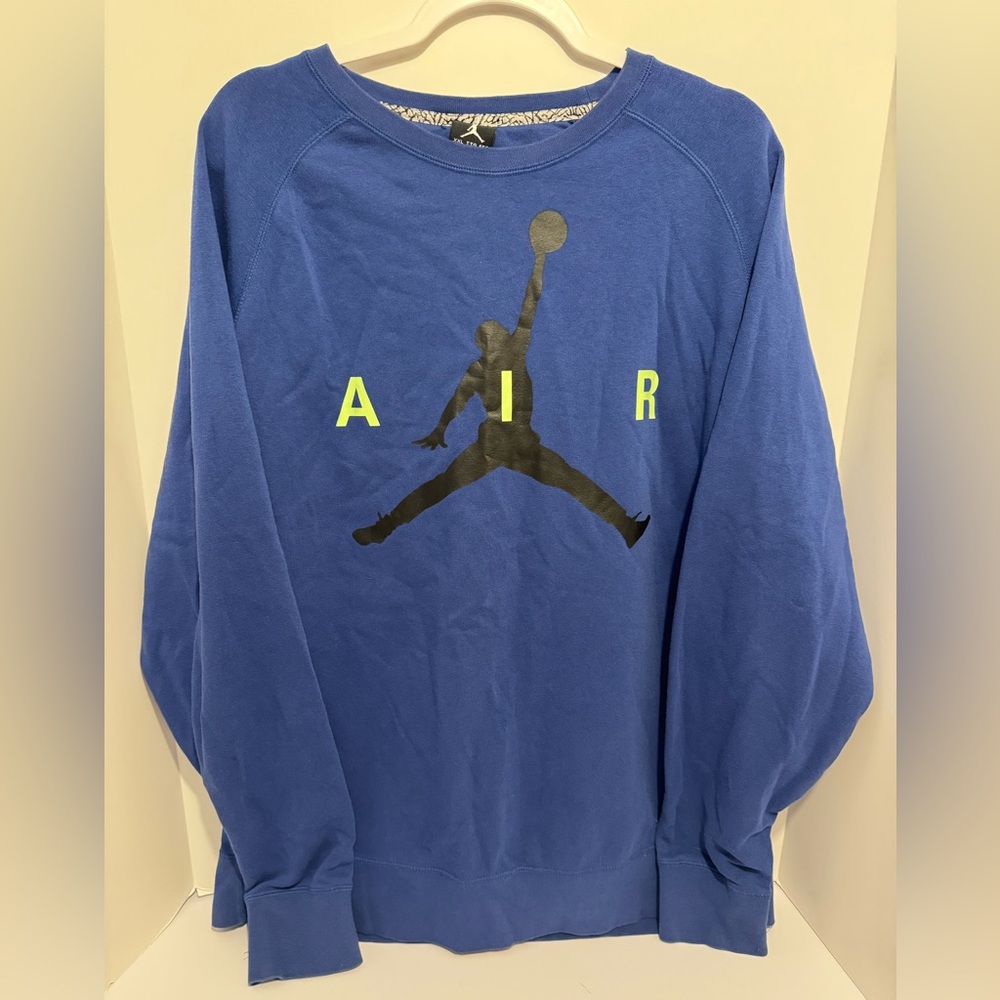 NIKE Air Jordan Jumpman Blue Crewneck Pullover Sweatshirt Mens Size XXL